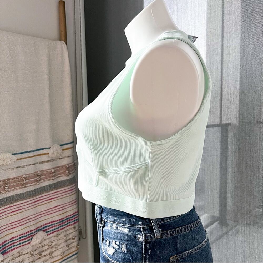 Nike Air Barely Green Washed Teal Ribbed Cropped Tank Top Women’s XXL - Picture 4 of 12